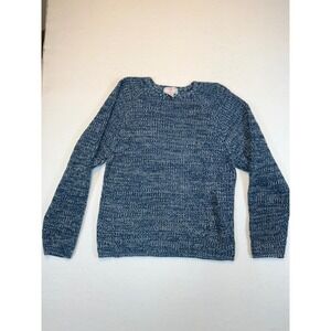American Weekend Womens Blue Speckled Knit Sweater Size L Long Sleeve Crewneck